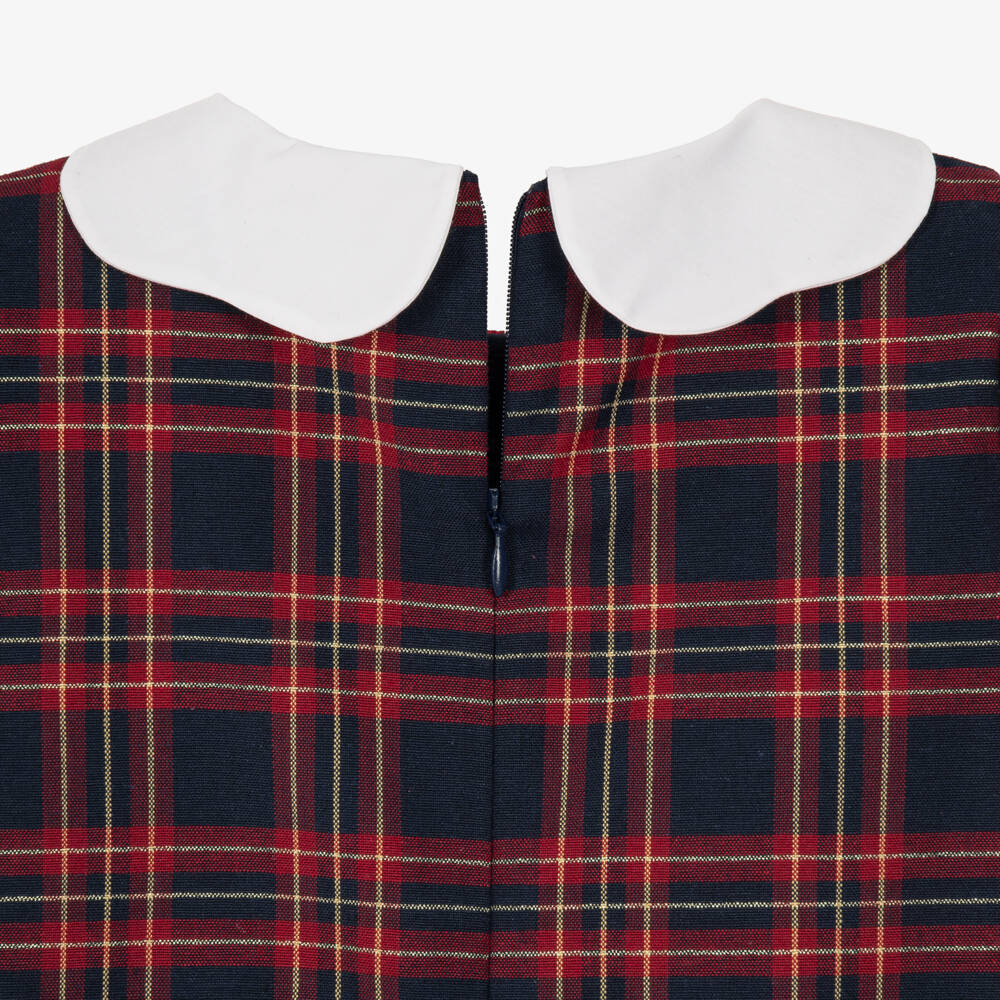 Beatrice & George-Girls Red Tartan A-line Dress | Childrensalon