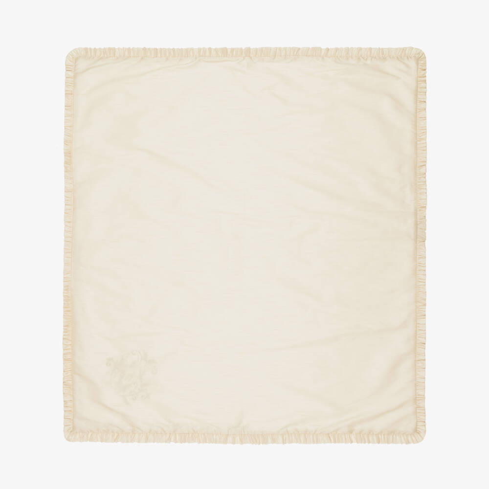 Beatrice & George-Gold Hand-Embroidered Dupion Ceremony Shawl | Childrensalon