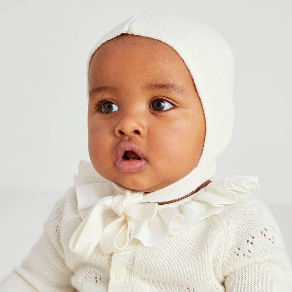 Beatrice & George-Кремовый трикотажный комбинезон из шерсти с кашемиром | Childrensalon