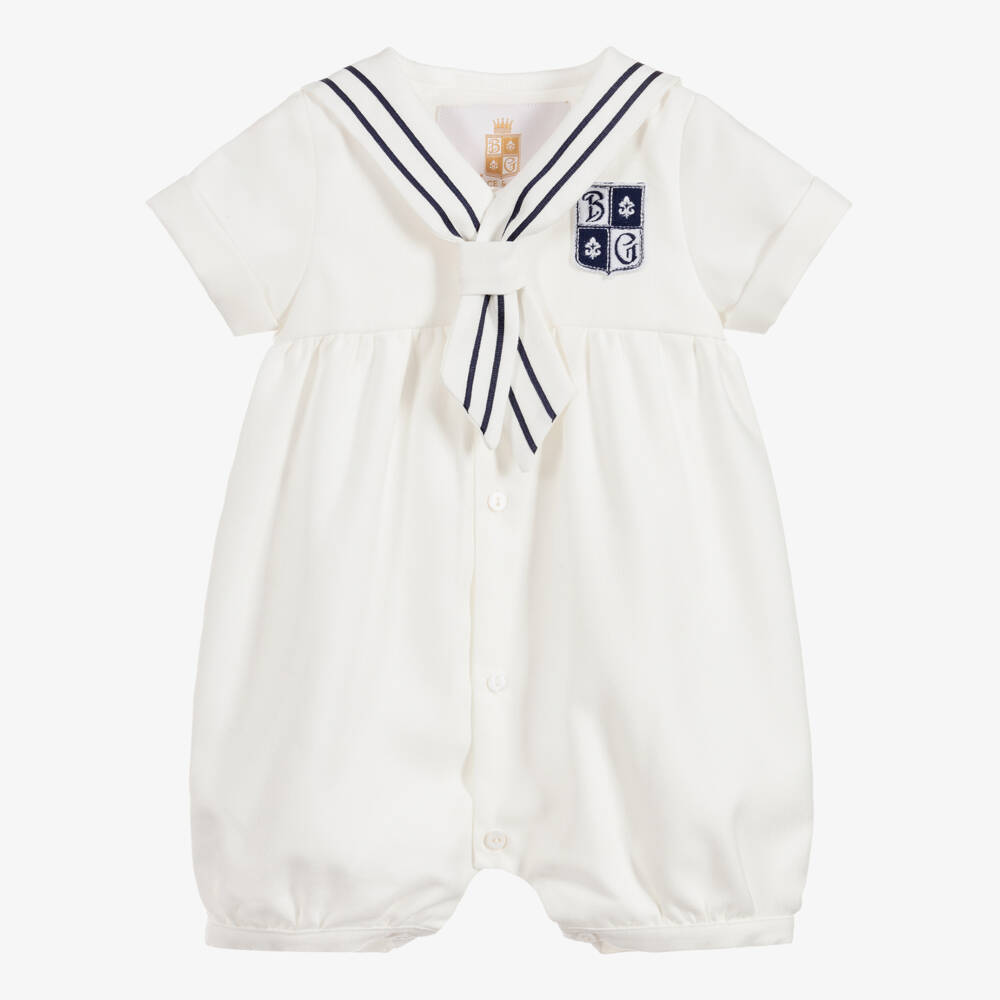 Beatrice & George-Ivory & Navy Blue Sailor Style Shortie | Childrensalon