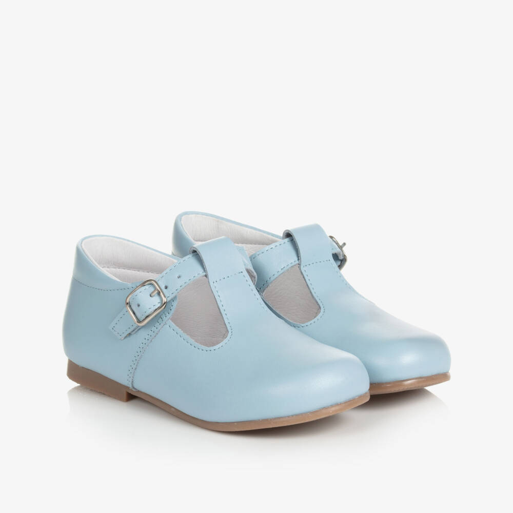 Beatrice & George-Голубые кожаные туфли с Т-образным ремешком | Childrensalon