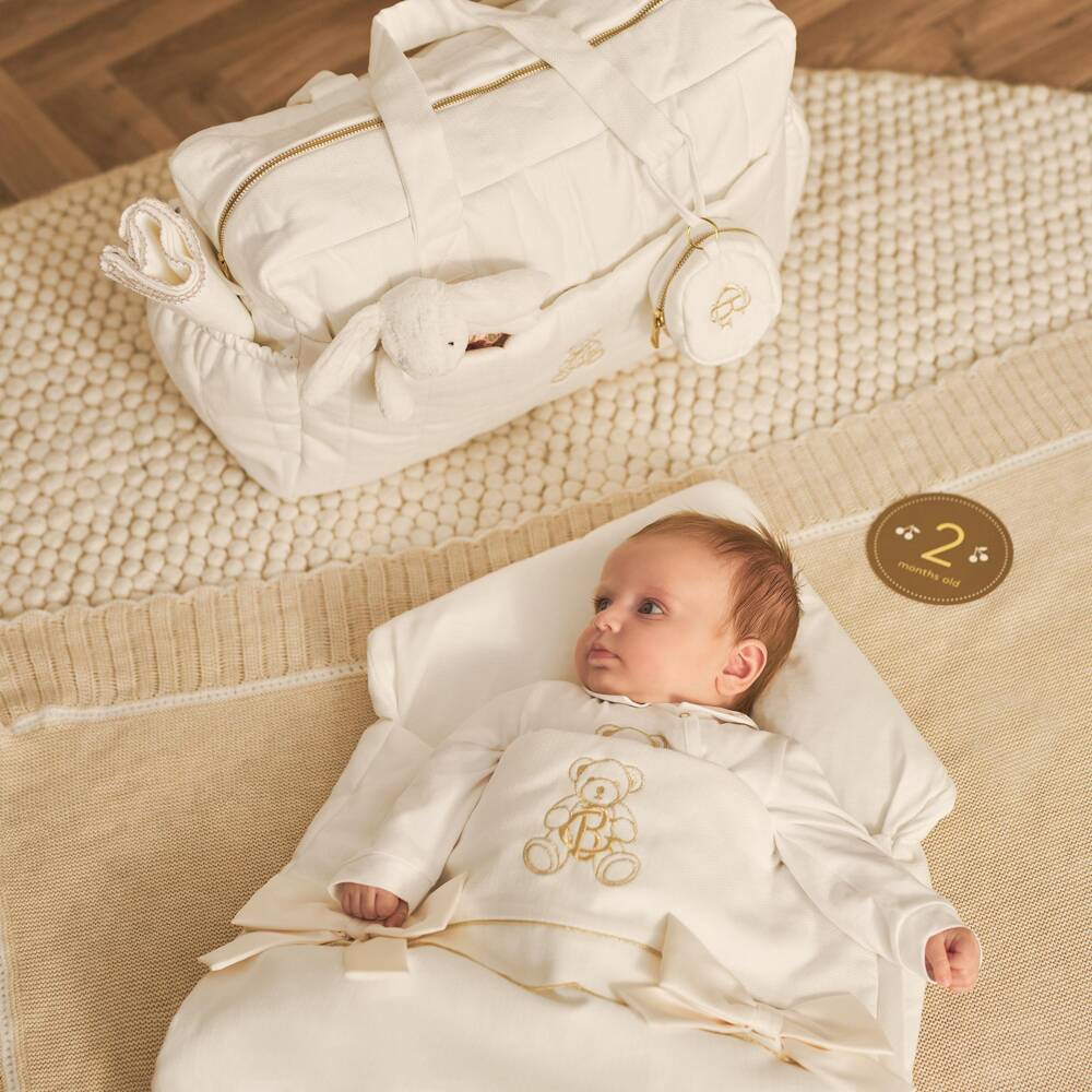 Beatrice & George-Pale Ivory Baby Changing Bag (50cm) | Childrensalon