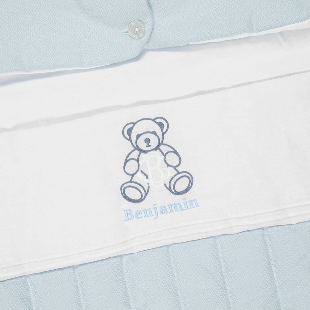 Beatrice & George-Конверт именной голубой для малышей (84см) | Childrensalon