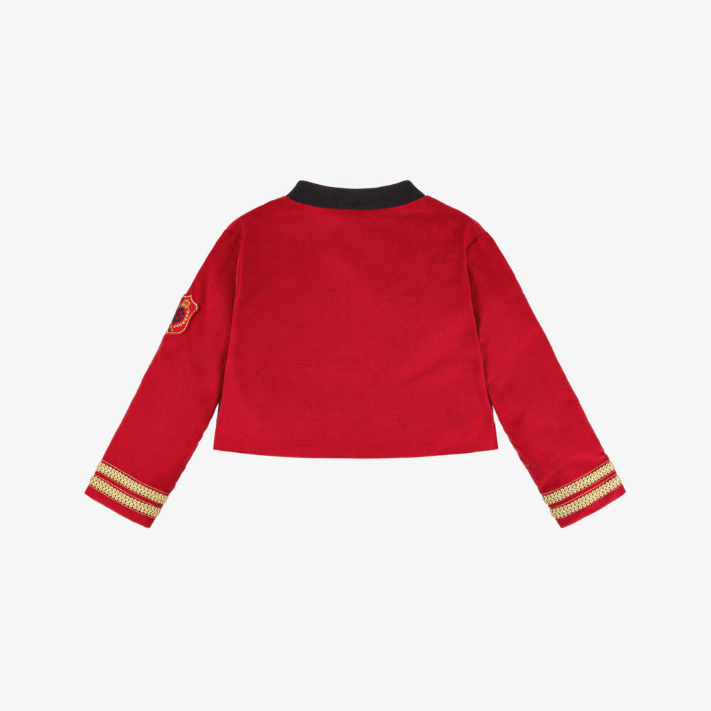 Beatrice & George-Red Cotton Military Jacket | Childrensalon