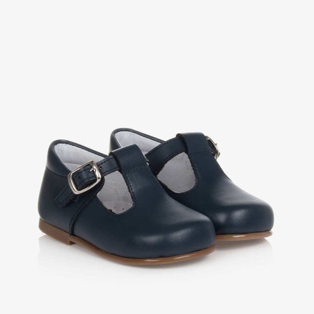 Beatrice & George-Синие кожаные туфли с Т-образным ремешком | Childrensalon