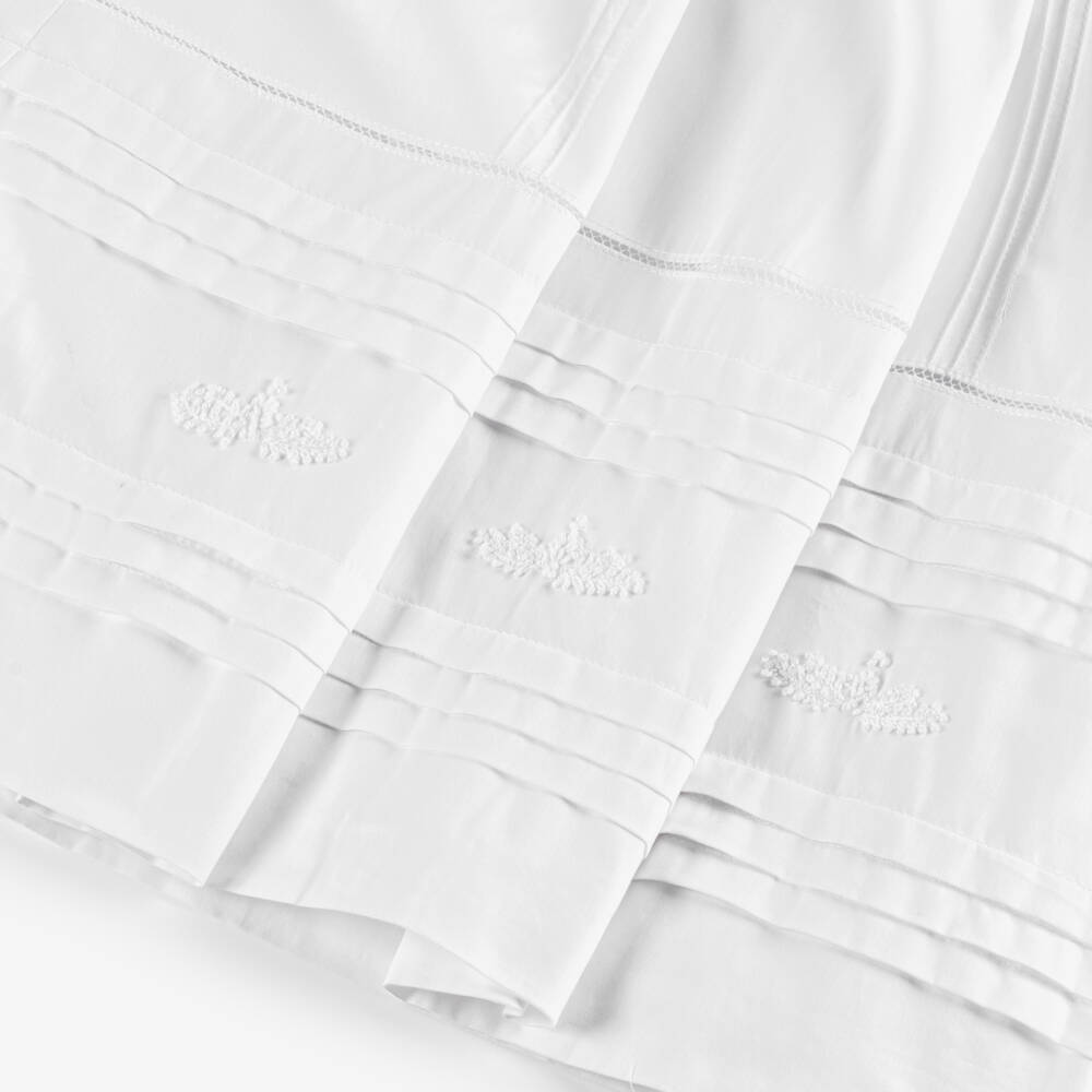 Beatrice & George-White Embroidered Ceremony Gown & Bonnet | Childrensalon