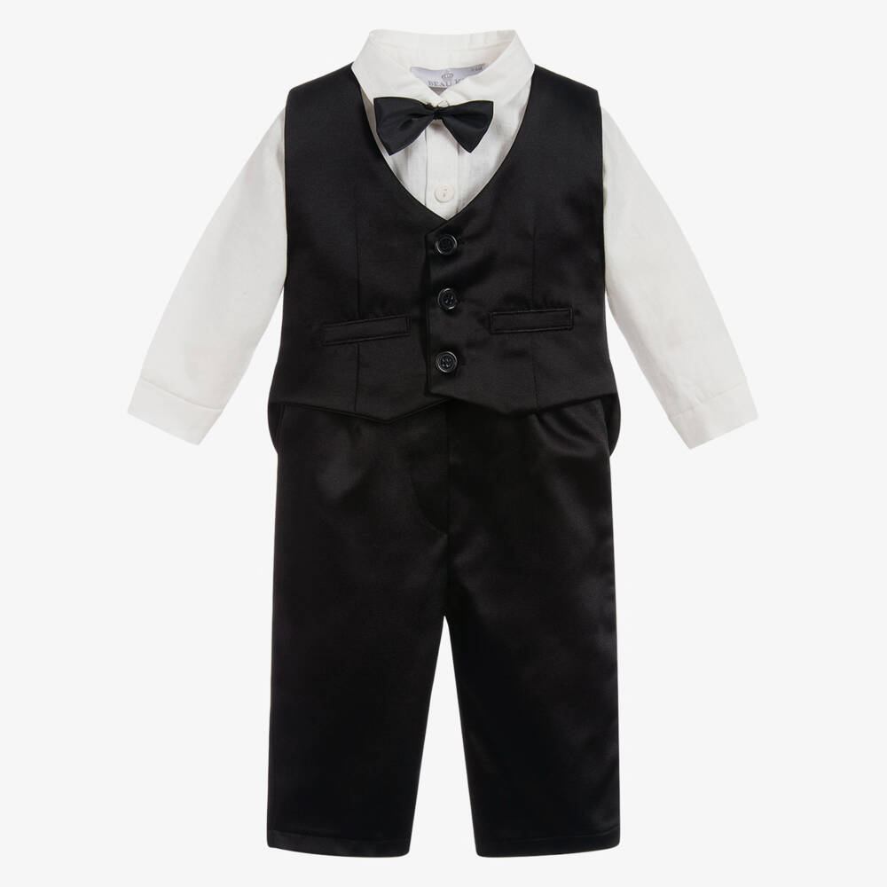 Beau KiD-بدلة جيليه لون أسود وأبيض | Childrensalon