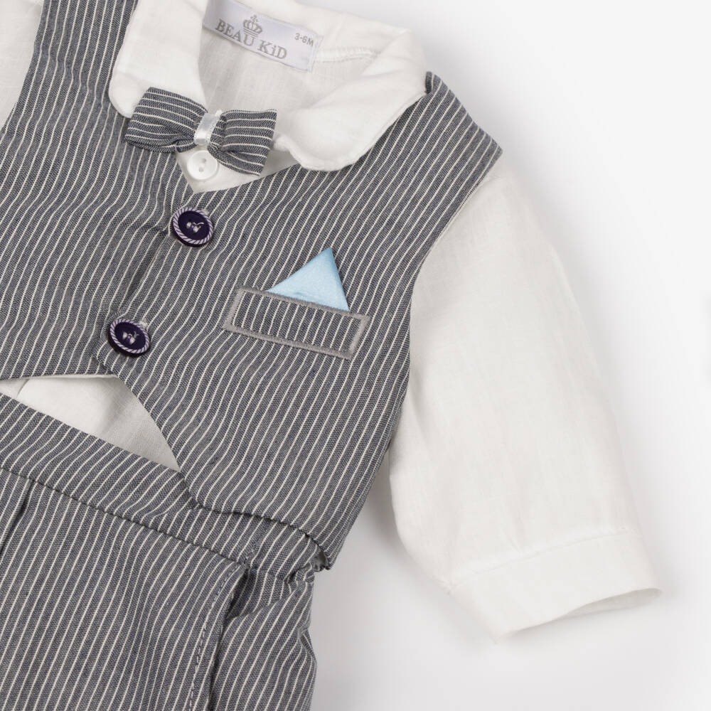 Beau KiD-Baby Boys Grey Waistcoat Suit | Childrensalon