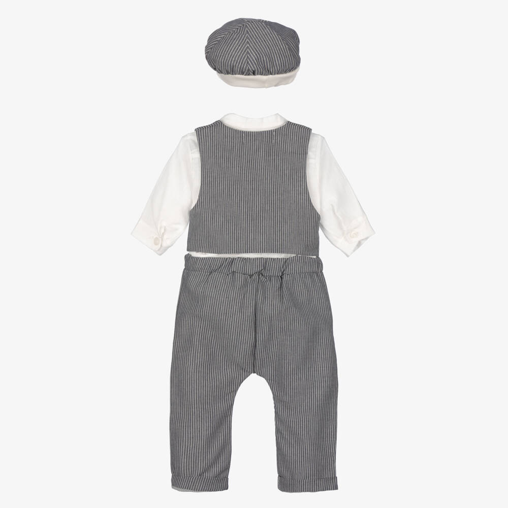 Beau KiD-Baby Boys Grey Waistcoat Suit | Childrensalon