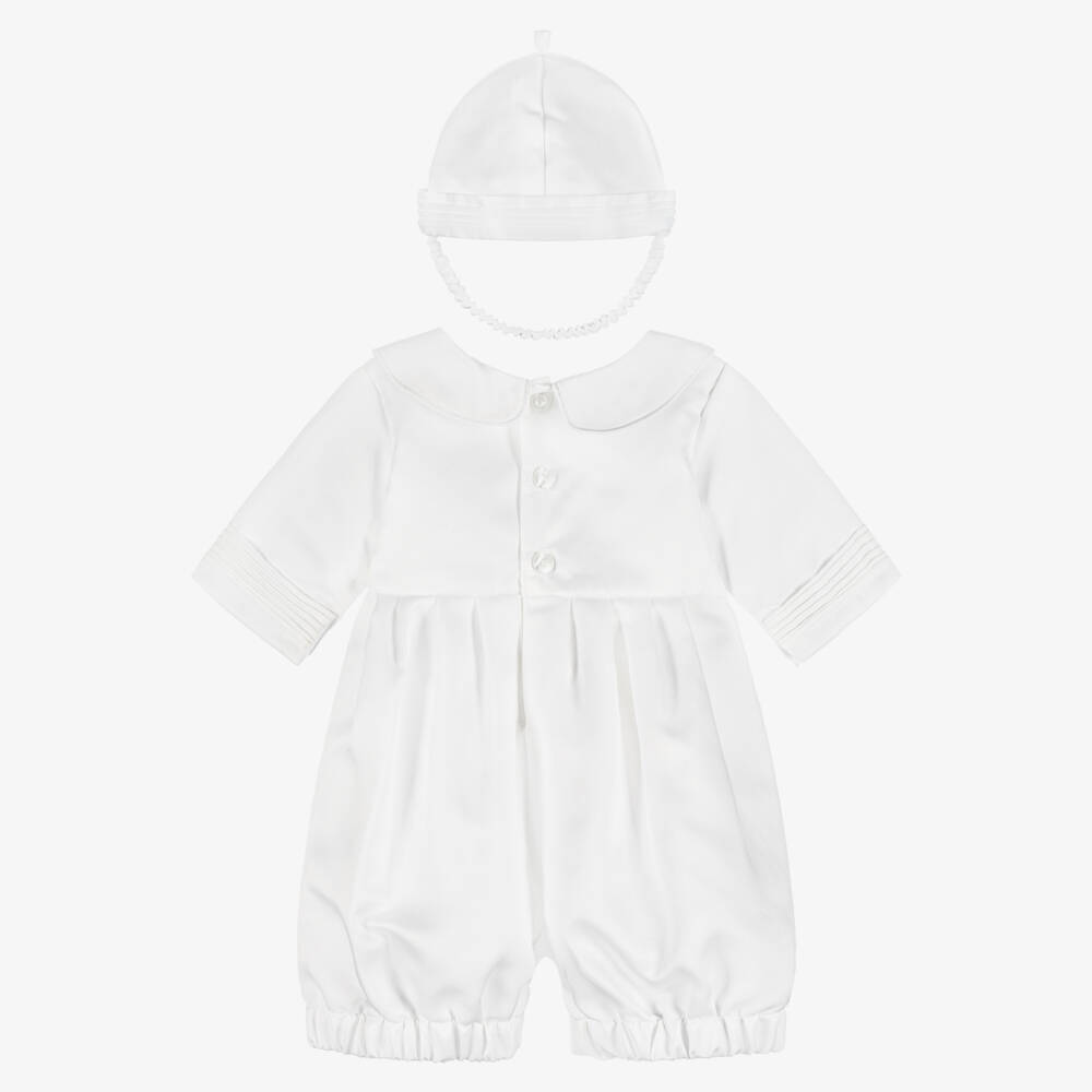 Beau KiD-طقم تبّان أطفال ولادي ساتان لون أبيض | Childrensalon