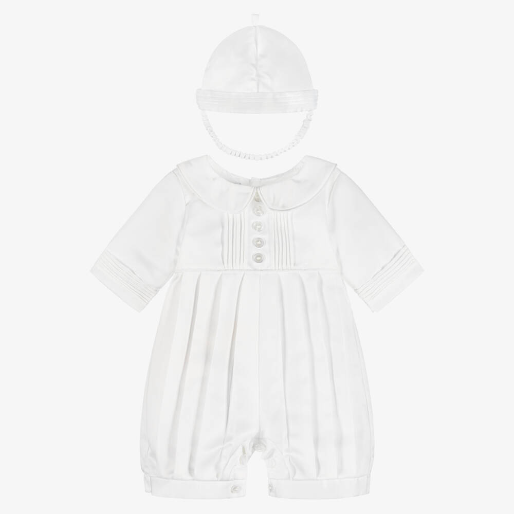 Beau KiD-طقم تبّان أطفال ولادي ساتان لون أبيض | Childrensalon