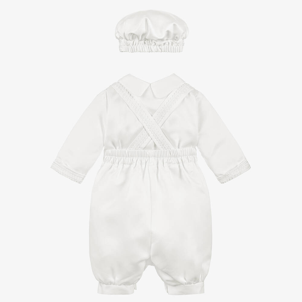 Beau KiD-طقم شورت ساتان لون أبيض للمواليد | Childrensalon