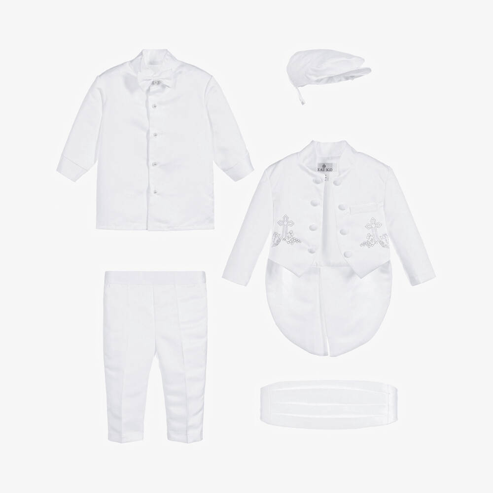 Beau KiD-بدلة ساتان لون أبيض للمواليد | Childrensalon