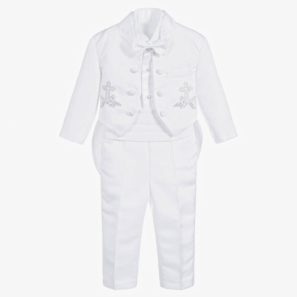 Beau KiD-بدلة ساتان لون أبيض للمواليد | Childrensalon