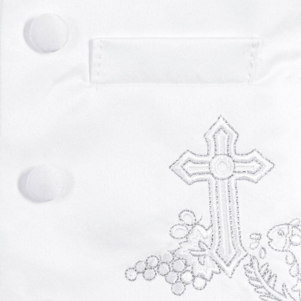 Beau KiD-Baby Boys White Satin Trouser Set | Childrensalon