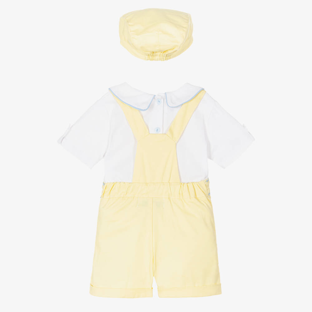 Beau KiD-Baby Boys Yellow Cotton Smocked Shorts Set | Childrensalon