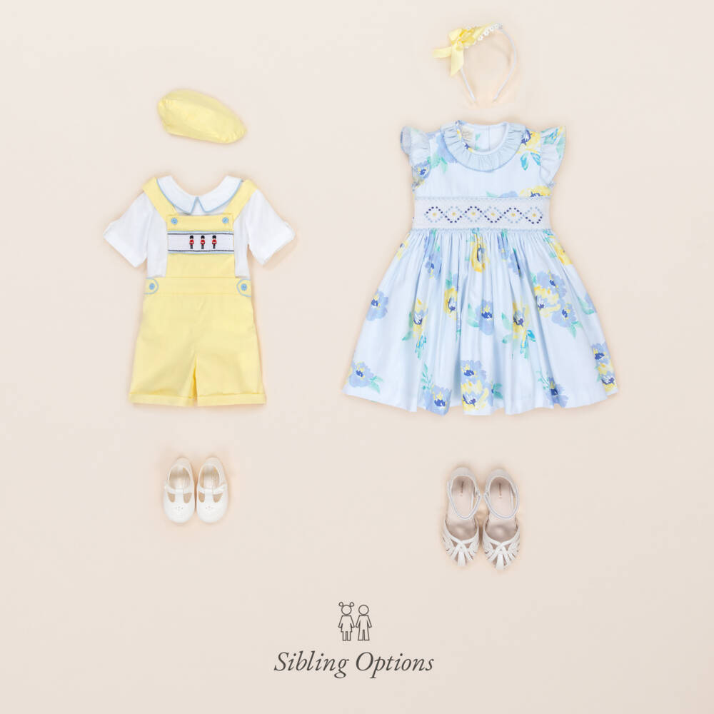 Beau KiD-Baby Boys Yellow Cotton Smocked Shorts Set | Childrensalon