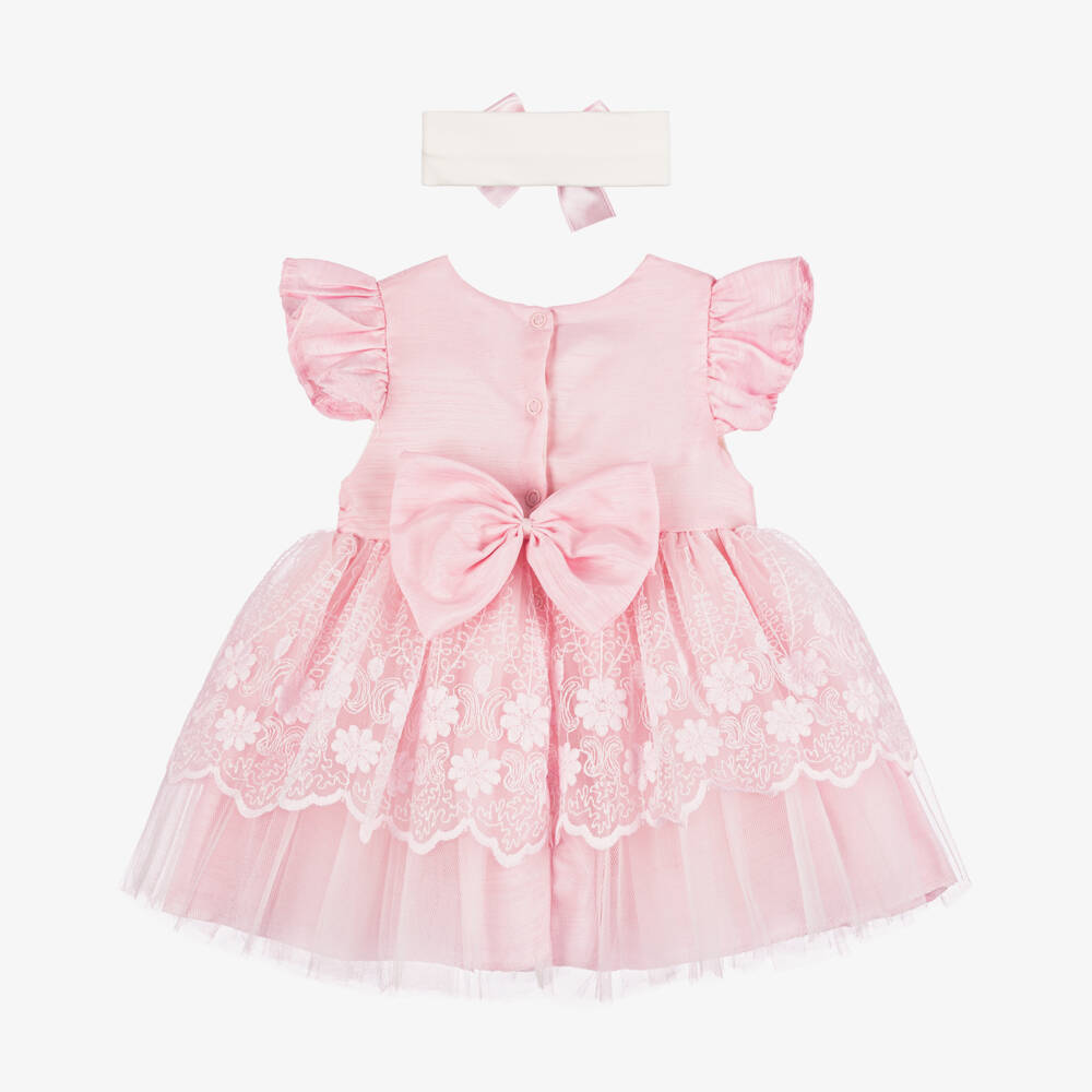 Beau KiD-طقم فستان وطوق رأس تول لون زهري | Childrensalon