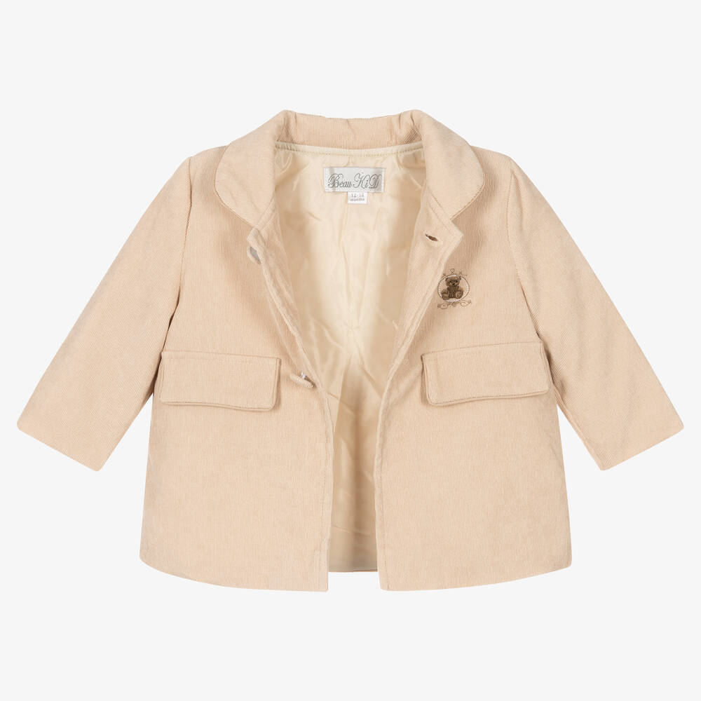 Beau KiD-Бежевое вельветовое пальто и берет | Childrensalon