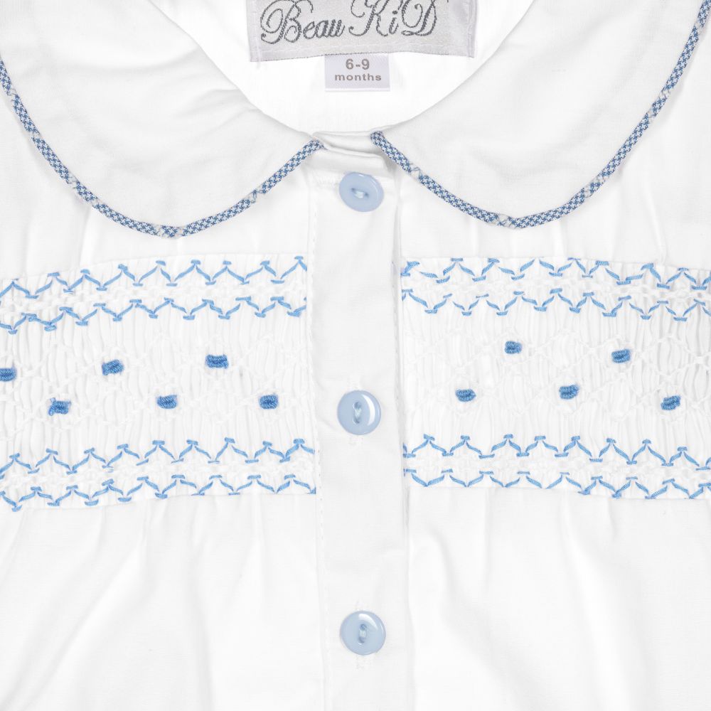 Beau KiD-Blue Smocked Baby Shorts Set | Childrensalon