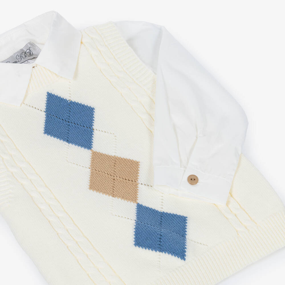 Beau KiD-Boy Brown & Ivory Trouser Set with Hat | Childrensalon