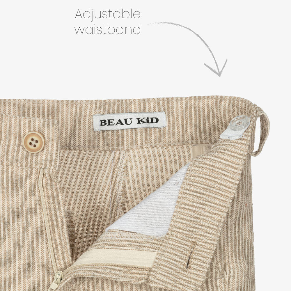 Beau KiD-Бежевый костюм с шортами в полоску для мальчиков | Childrensalon