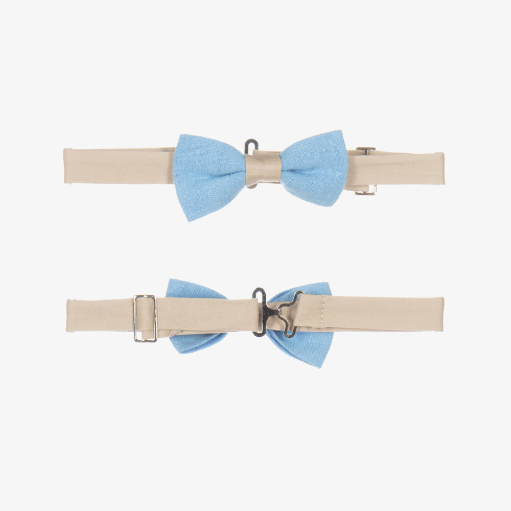 Beau KiD-Boys Blue & Beige Viscose & Linen Suit  | Childrensalon