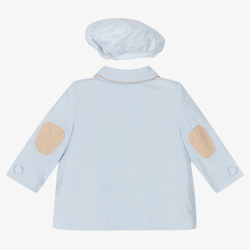 Beau KiD-Boys Blue Corduroy Coat & Hat Set | Childrensalon