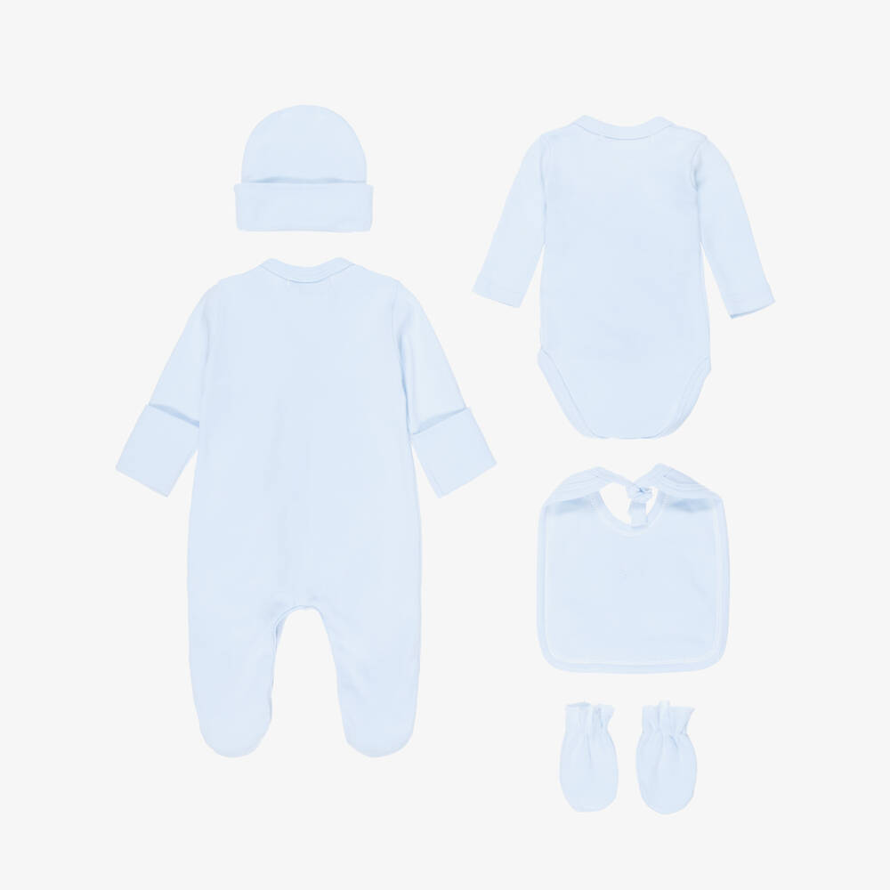 Beau KiD-Boys Blue Cotton Babysuit Set | Childrensalon