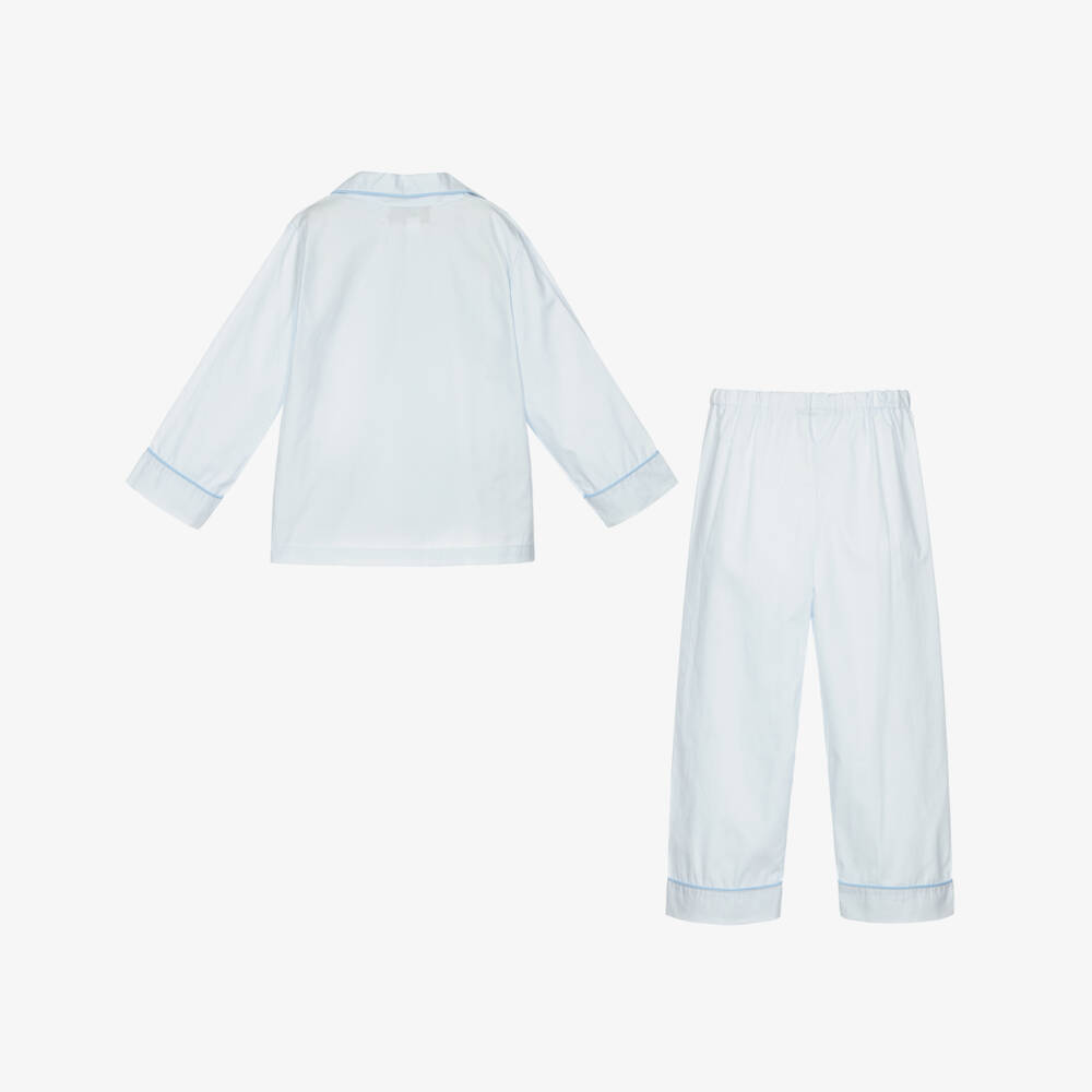 Beau KiD-بيجاما قطن لون أزرق باهت للأولاد | Childrensalon