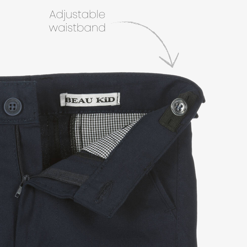 Beau KiD-طقم شورت قطن لون أزرق للأولاد | Childrensalon