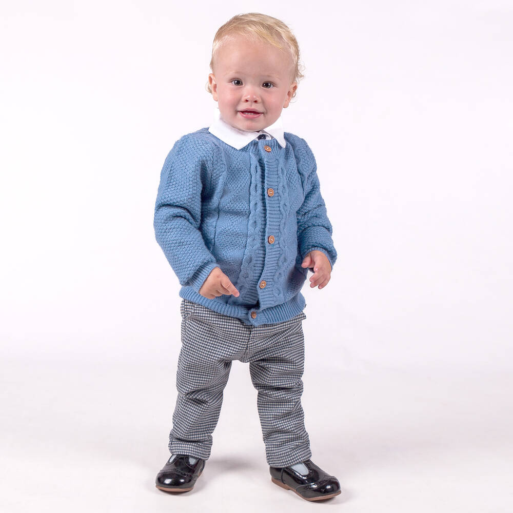 Beau KiD-Boys Blue Cotton Trouser Set | Childrensalon