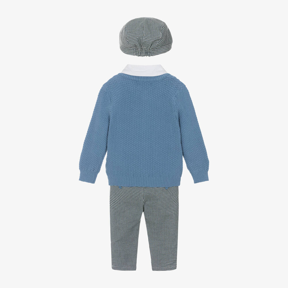 Beau KiD-Boys Blue Cotton Trouser Set | Childrensalon