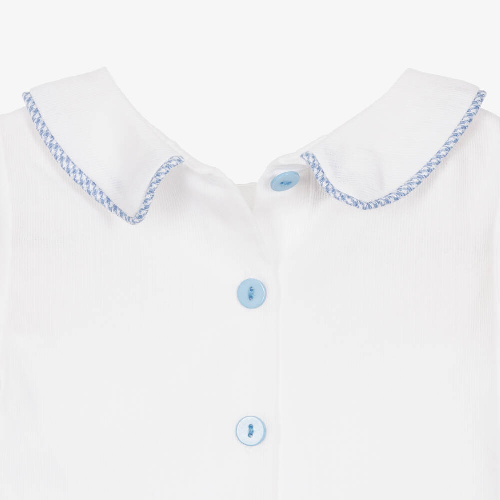 Beau KiD-Boys Blue Houndstooth Cap & Dungaree Set | Childrensalon