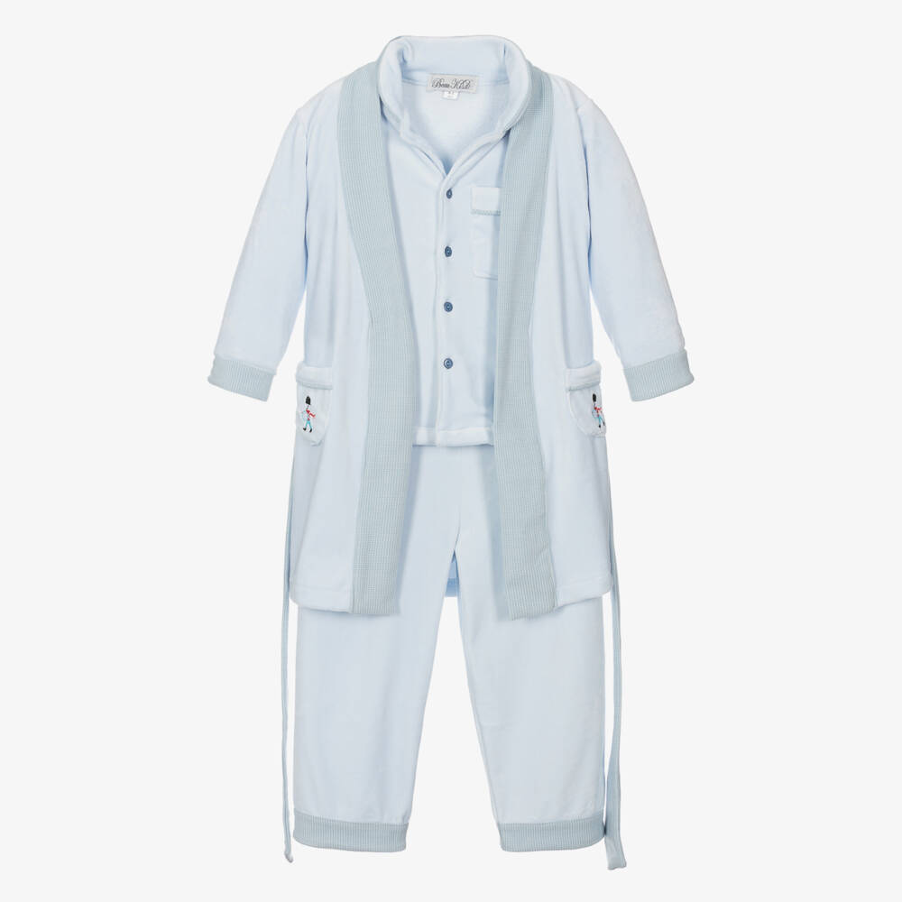 Beau KiD-Boys Blue Pyjamas & Dressing Gown Set | Childrensalon