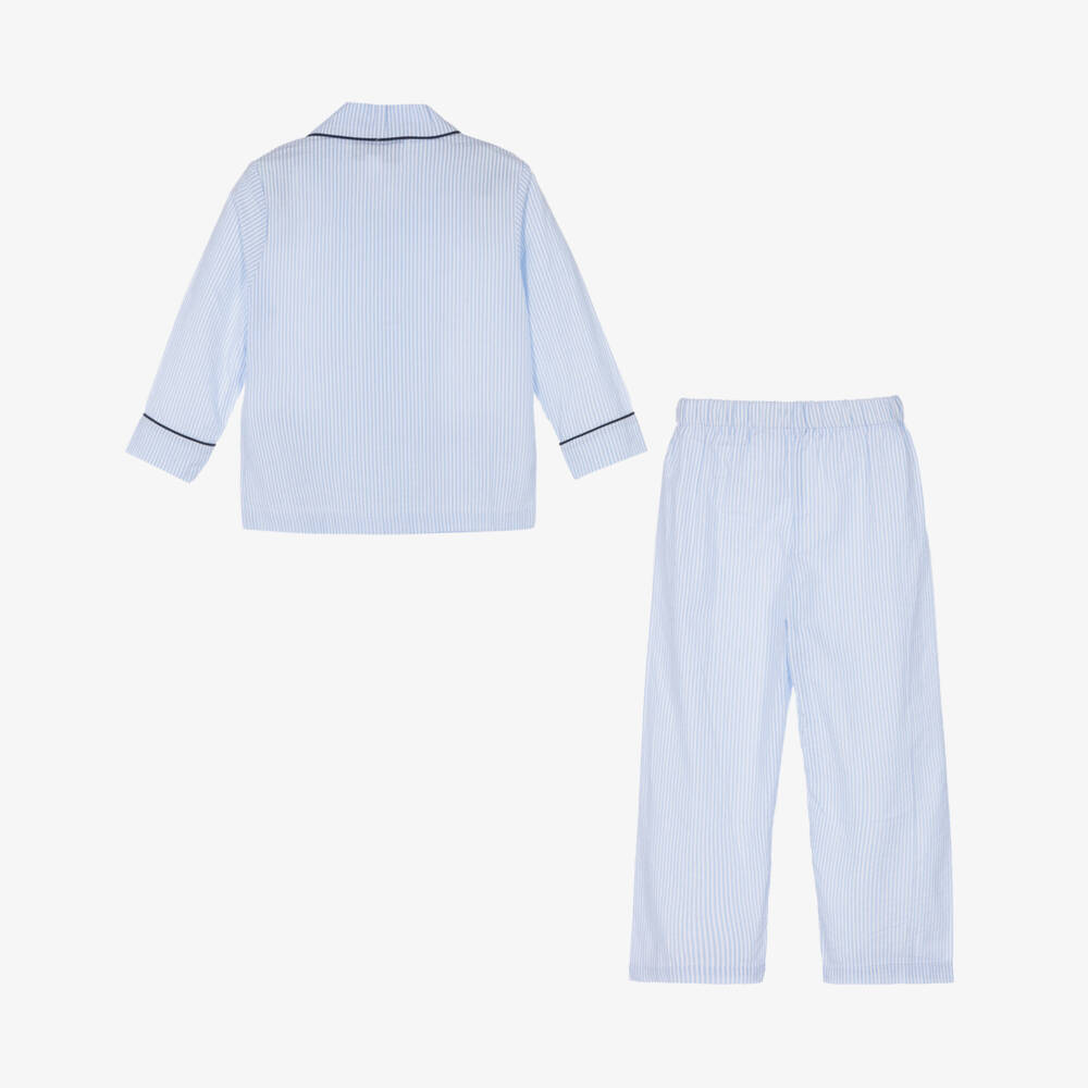 Beau KiD-Boys Blue Striped Cotton Pyjamas | Childrensalon