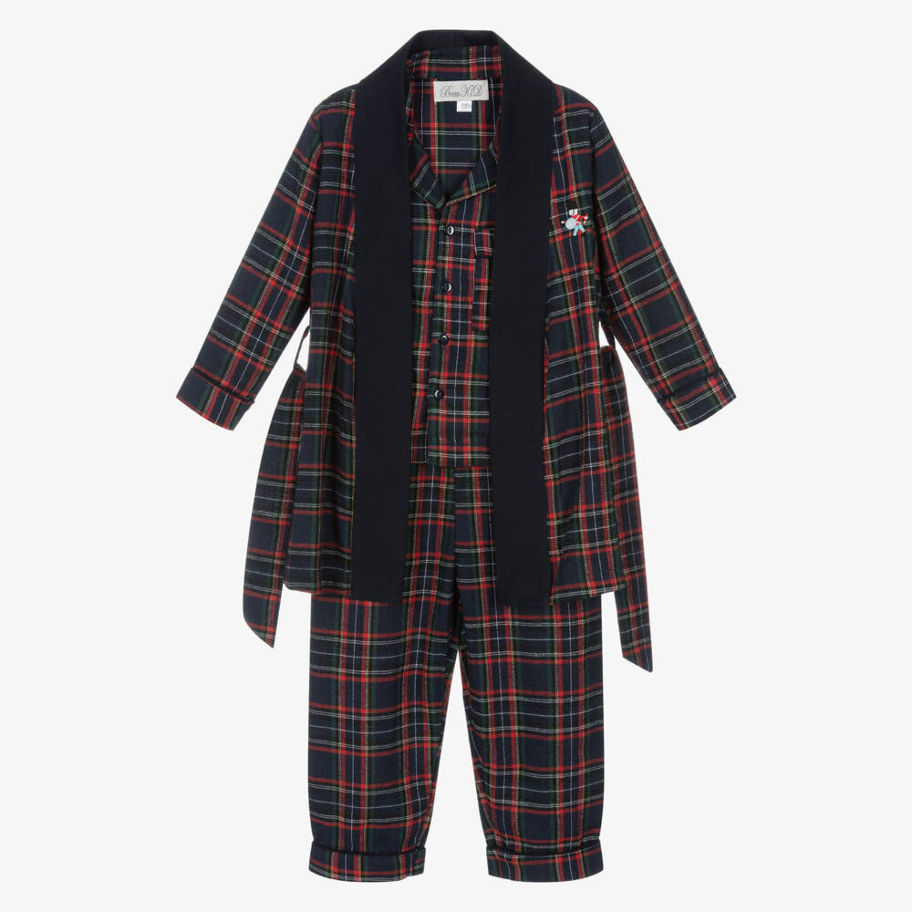Beau KiD-Boys Blue Tartan Pyjama Set | Childrensalon
