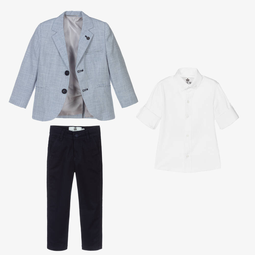 Beau KiD-Костюм белого и голубого/синего цвета (5 предметов) | Childrensalon