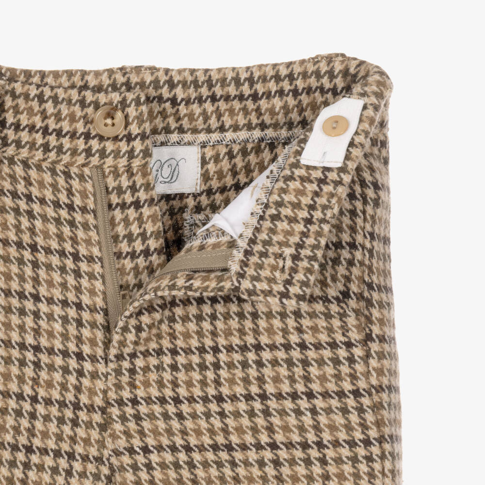 Beau KiD-Boys Brown Houndstooth Waistcoat & Trouser Set | Childrensalon