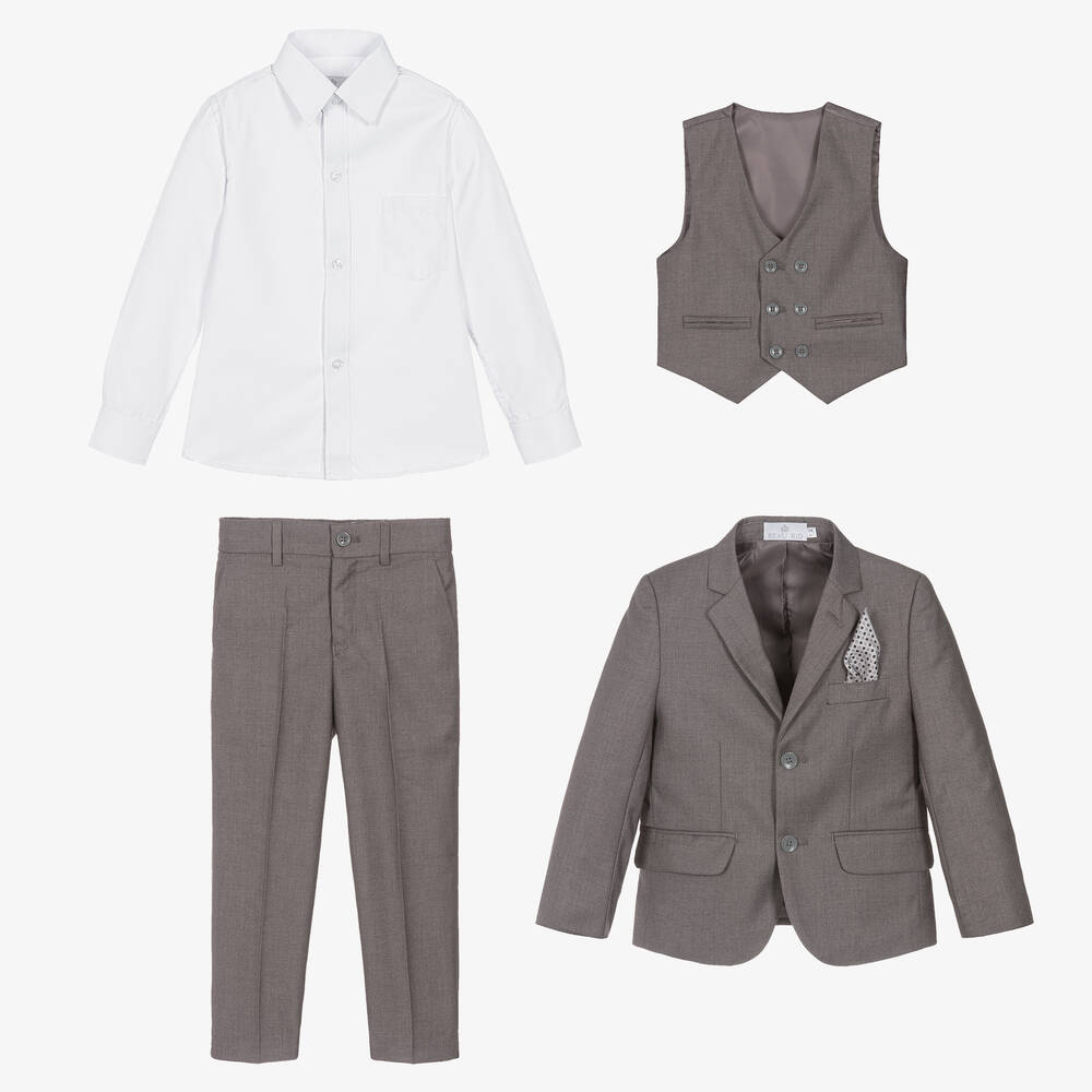 Beau KiD-بدلة لون رمادي للأولاد ( 5 قطع ) | Childrensalon