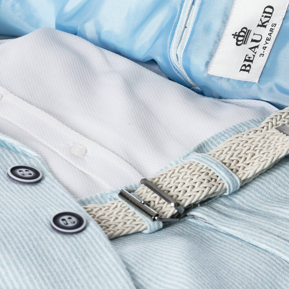 Beau KiD-Голубой костюм с шортами в полоску для мальчиков | Childrensalon