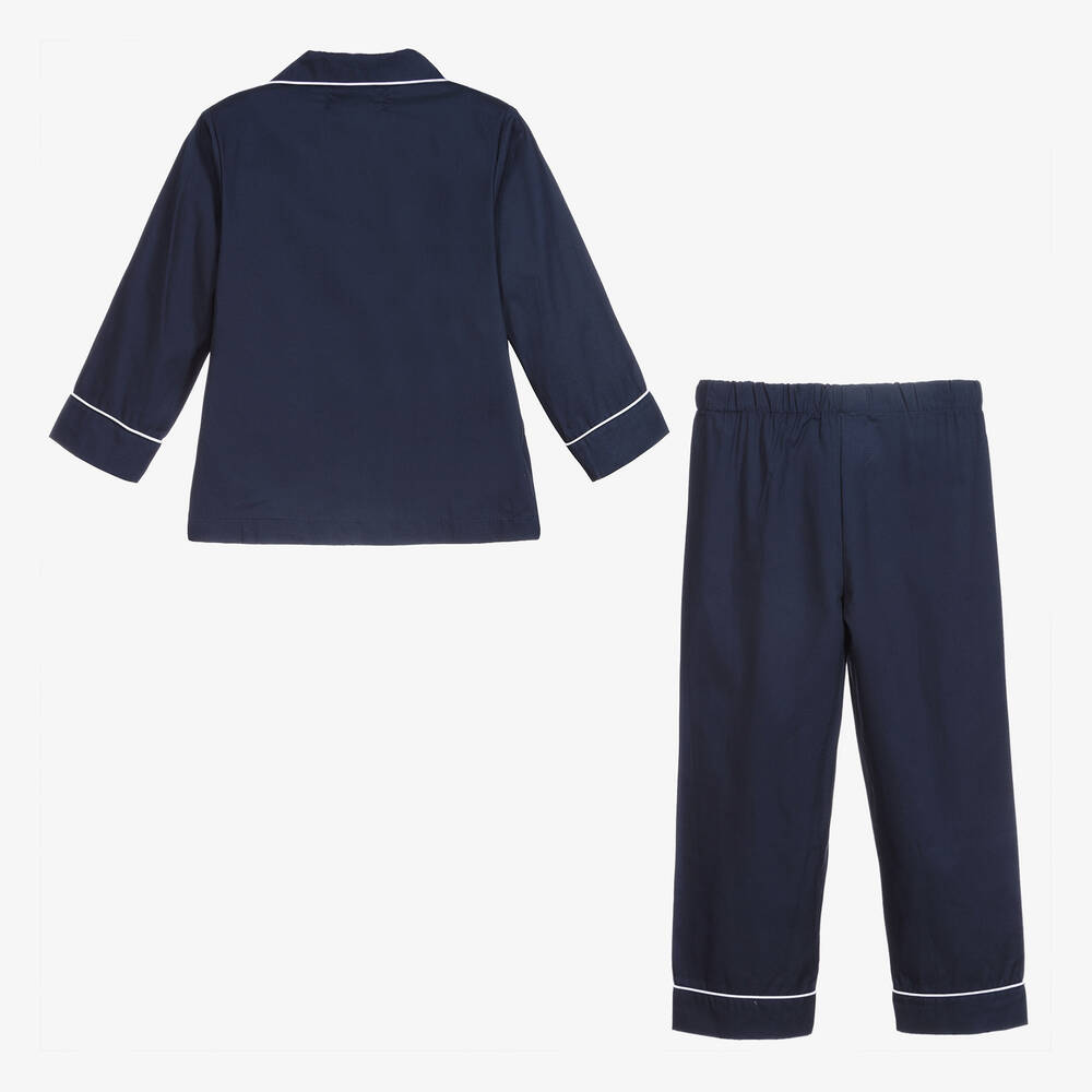 Beau KiD-Boys Navy Blue Cotton Pyjamas | Childrensalon
