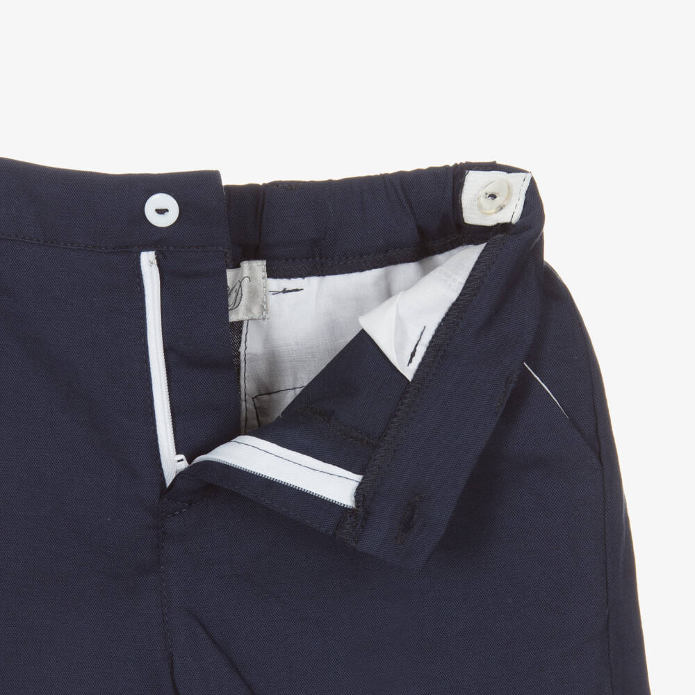 Beau KiD-طقم شورت وبلوفر بدون أكمام قطن لون كحلي للأولاد | Childrensalon