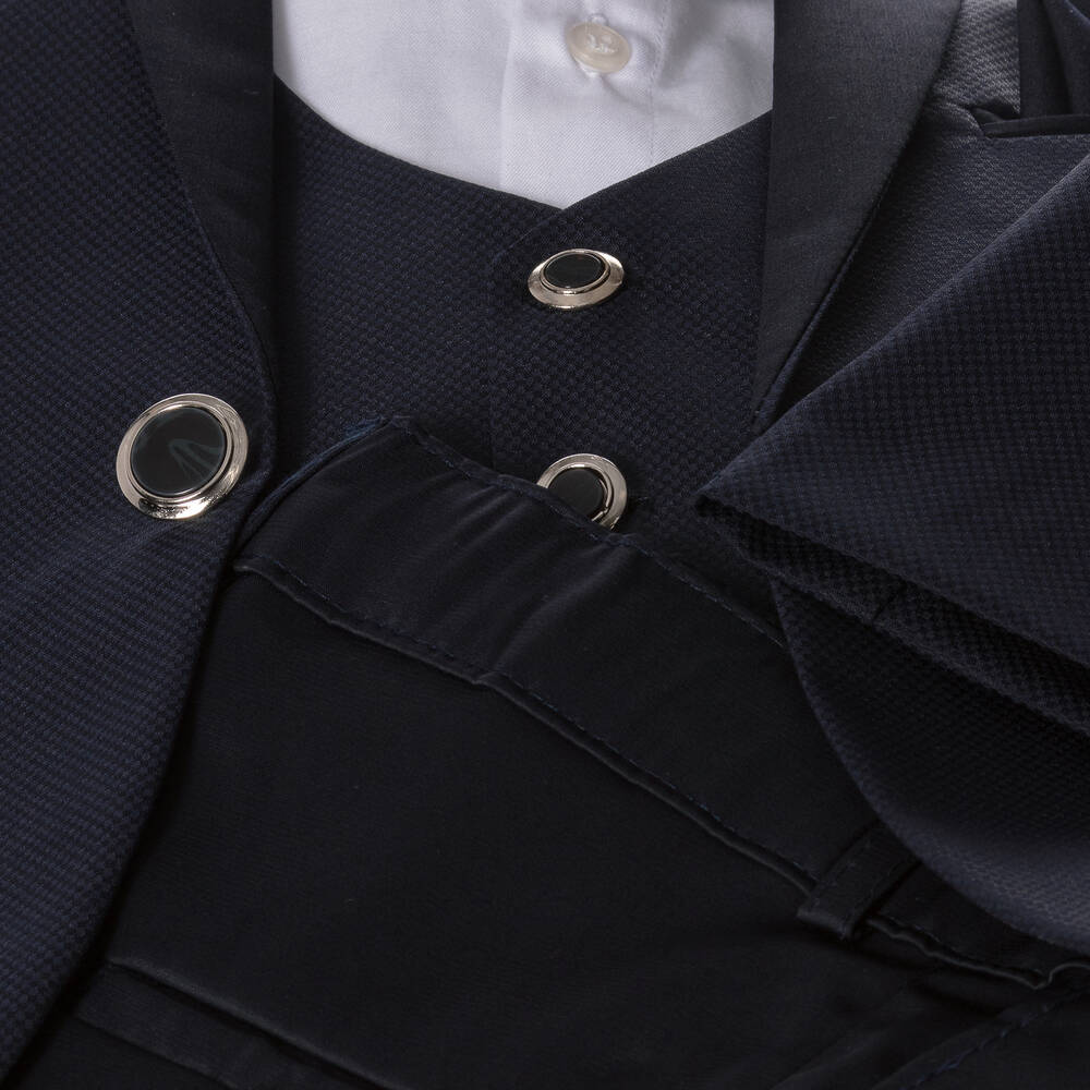 Beau KiD-Boys Navy Blue Tuxedo Suit | Childrensalon
