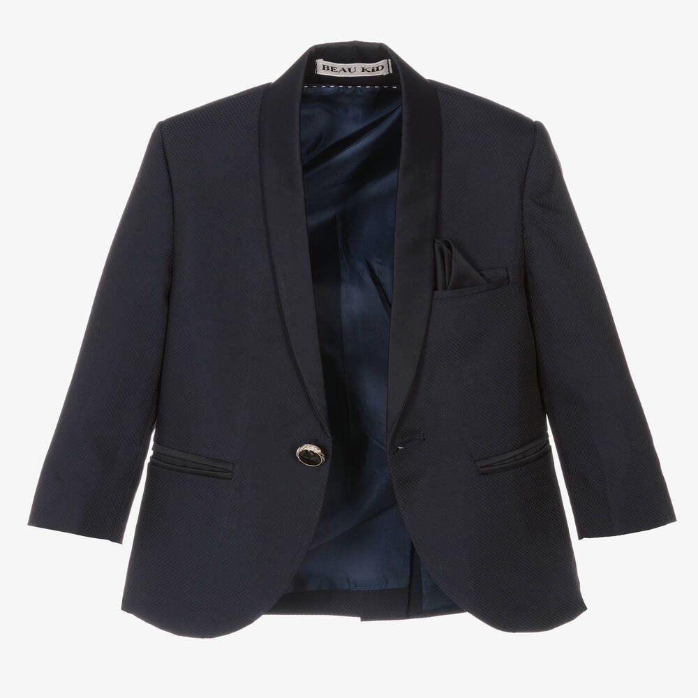 Beau KiD-Boys Navy Blue Tuxedo Suit | Childrensalon