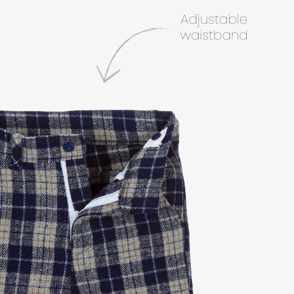 Beau KiD-طقم بنطلون مع قبعة لون كحلي وأبيض للأولاد | Childrensalon