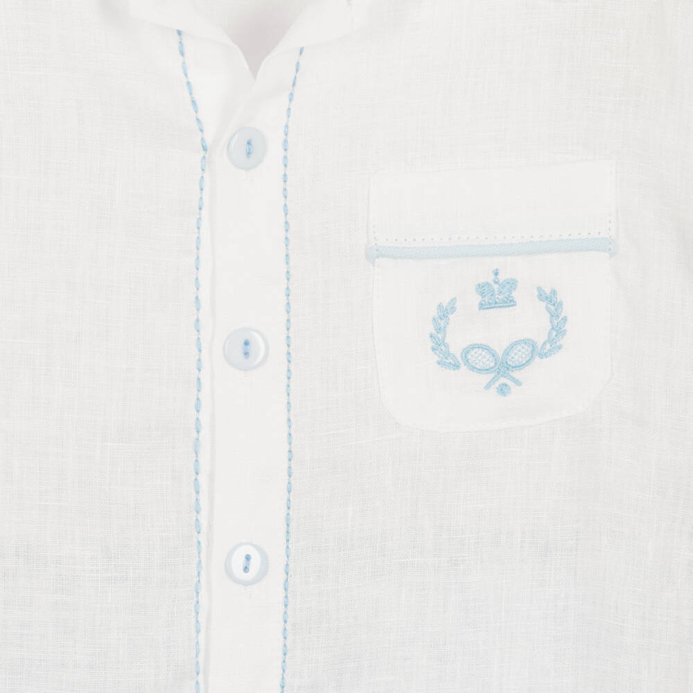 Beau KiD-Boys Pale Blue Cotton Suit & Shirt | Childrensalon