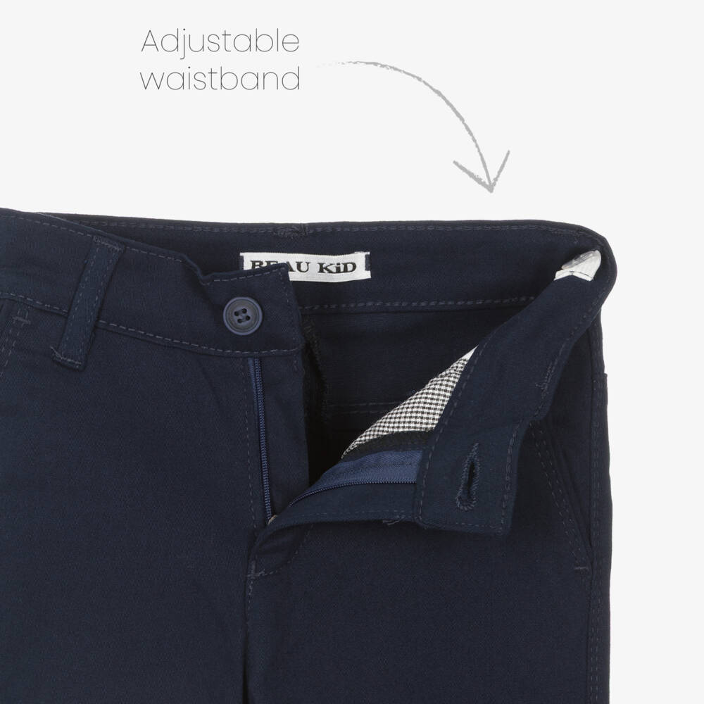 Beau KiD-بدلة قطن مع حزام وربطة عنق لون أحمر وكحلي للأولاد | Childrensalon