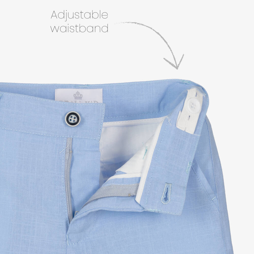 Beau KiD-طقم شورت قطن لون أزرق للأولاد | Childrensalon