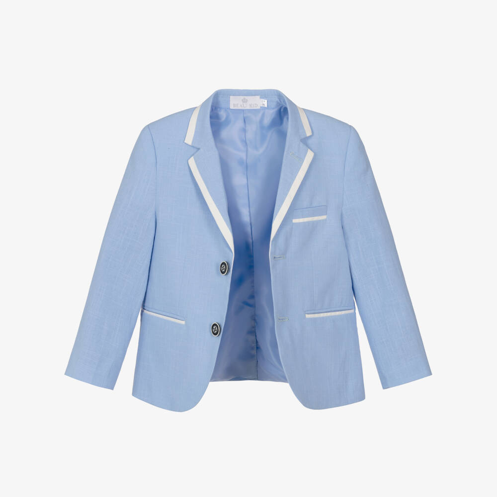 Beau KiD-طقم شورت قطن لون أزرق للأولاد | Childrensalon